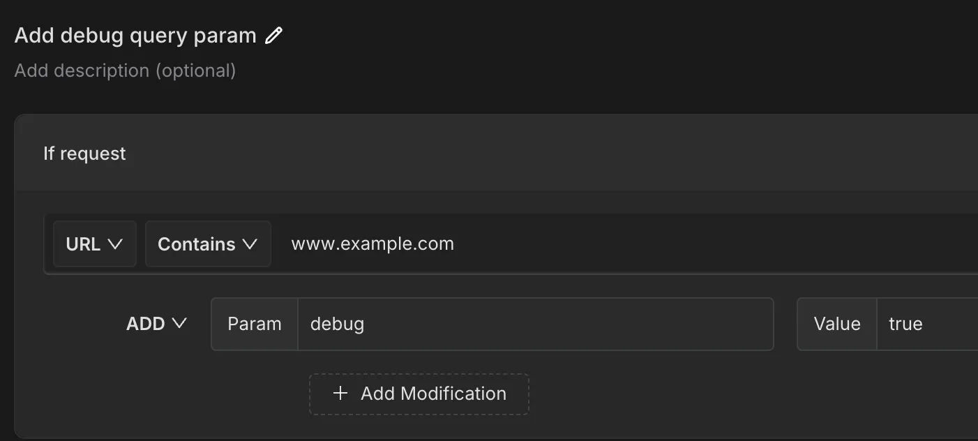 Modify query parameters
